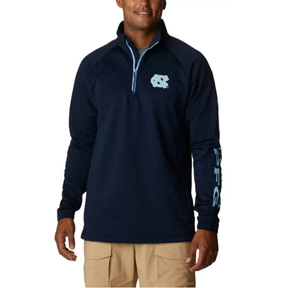COLUMBIA Men's North Carolina Tar Heels Navy Quarter-Zip Pullover XXL - Picture 13 of 13